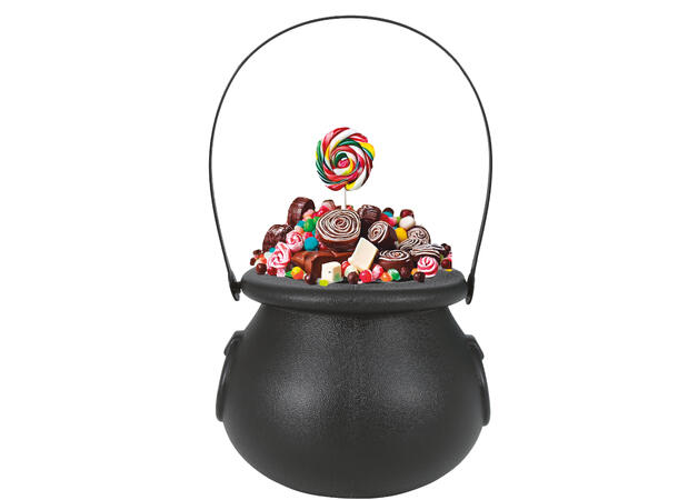 Trick or Treat - Heksegryte - sort 1 Godtebøtte i plast - 16x20cm 