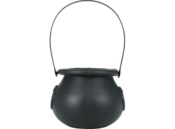 Trick or Treat - Heksegryte - sort 1 Godtebøtte i plast - 16x20cm 