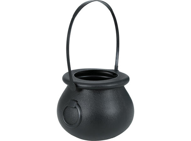 Trick or Treat - Heksegryte - sort 1 Godtebøtte i plast - 16x20cm 