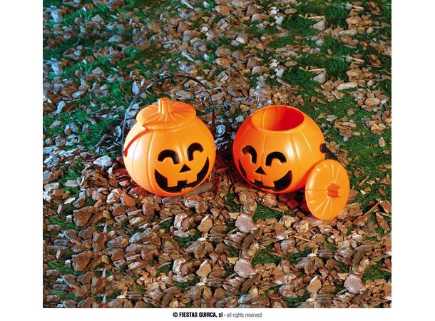 Trick or Treat - Kurv m/lokk gresskar 1 Gryte i plast - 17cm 