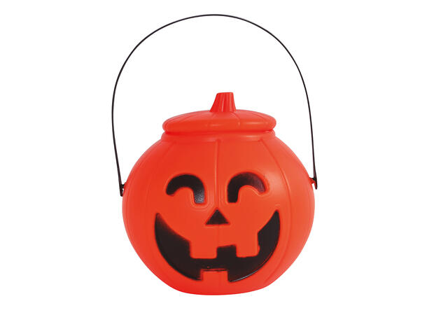 Trick or Treat - Kurv m/lokk gresskar 1 Gryte i plast - 17cm 