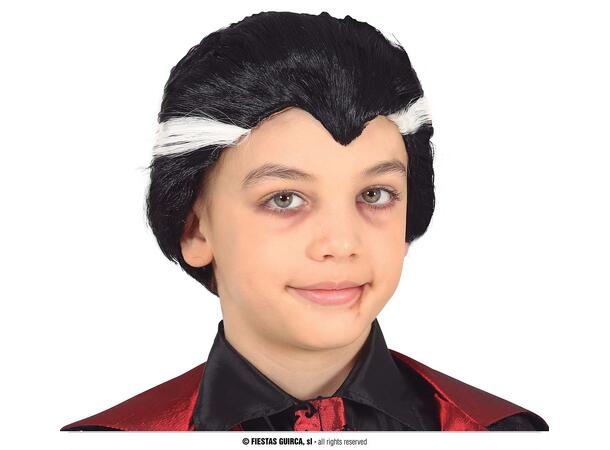 Vampyr parykk til barn - sort/hvit 1 Parykk i syntetisk hår 