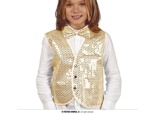 Vest til barn med gullpaljetter 1 Vest til barn - Onesize 