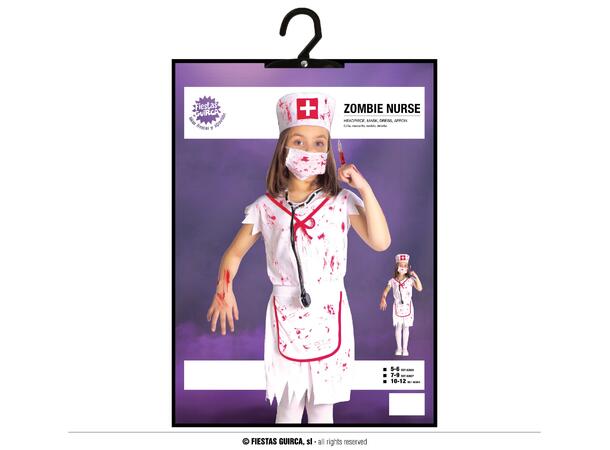 Zombie sykepleier - Jente 1 Kostyme til barn - 5-6 år (119 cm) 