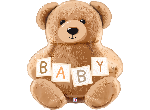 "BABY" - Teddybjørn 1 Folieballong med form - (49x58 cm) 