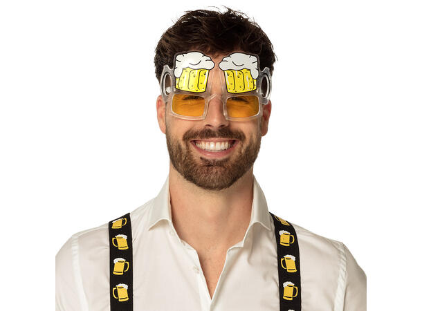 Ølbriller - gule 1 Par briller i plast 