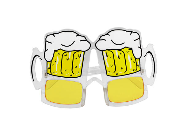 Ølbriller - gule 1 Par briller i plast 