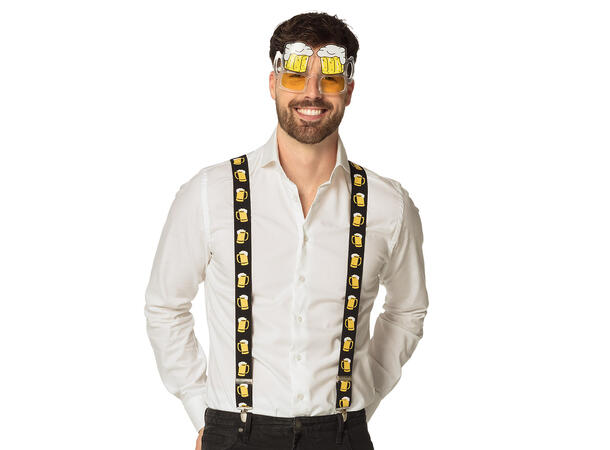 Ølbriller - gule 1 Par briller i plast 