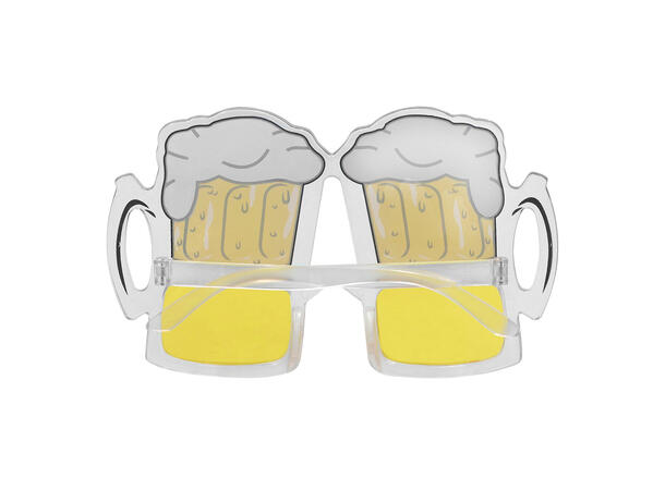 Ølbriller - gule 1 Par briller i plast 