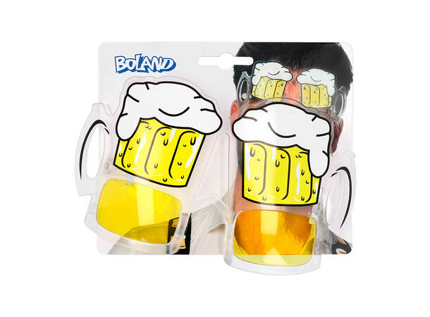 Ølbriller - gule 1 Par briller i plast 