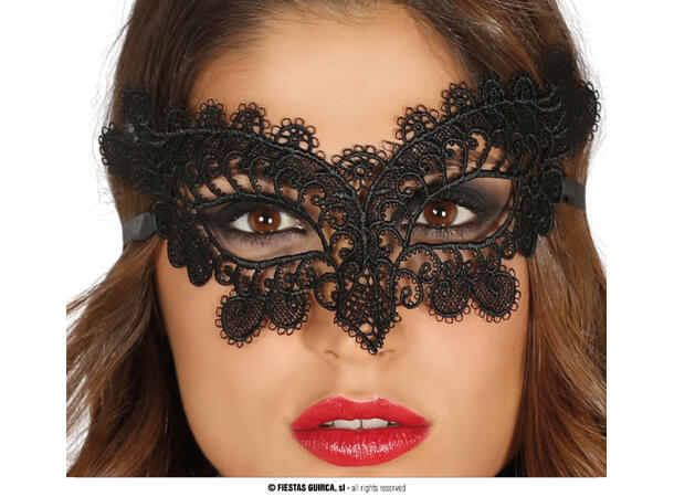 Øyemaske - Sort broderi 1 Maske i polyester 