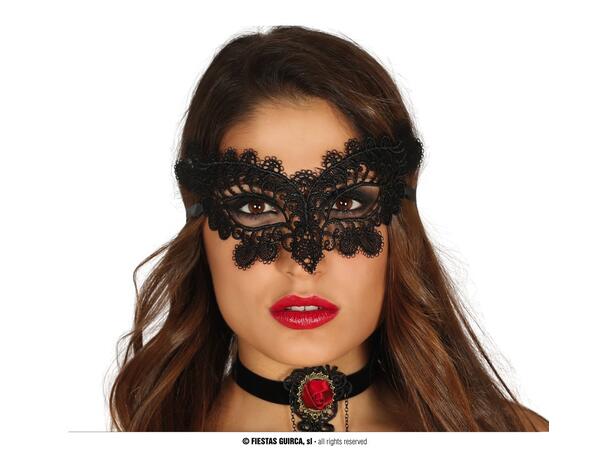Øyemaske - Sort broderi 1 Maske i polyester 