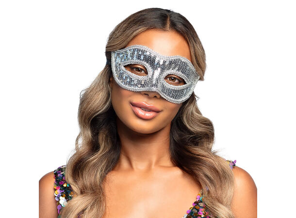 Øyemaske - Venezia m/sølvpaljetter 1 Øyemaske 