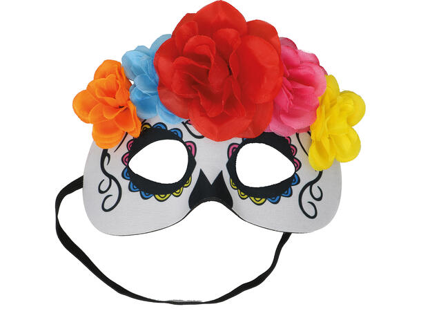 Øyemaske m blomster - Day of The Dead 1 Maske i PVC/polyester 