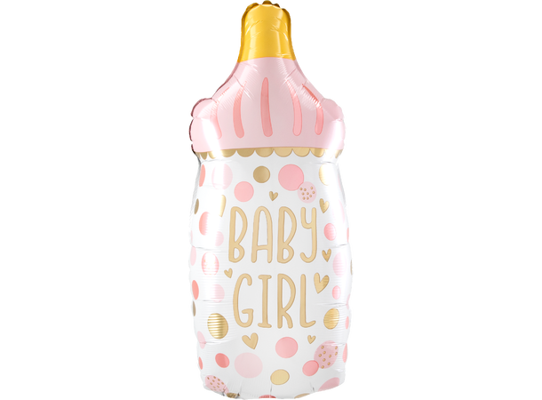 Baby Girl Bottle 1 Stor folieballong med form - 43x71cm 