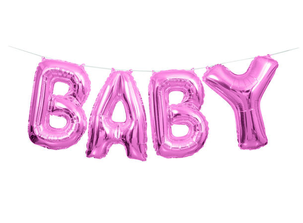 Ballongord - BABY - Rosa 1 Ballongord folie - 36cm (14")
