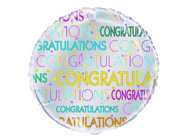 Congratulations - Lys 1 Folieballong - 46cm(18")