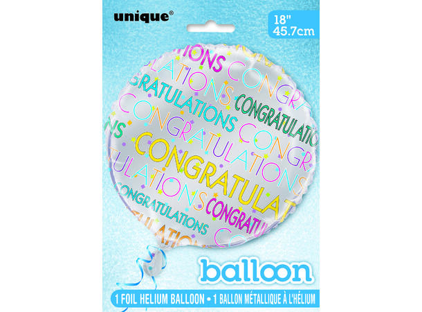 Congratulations - Lys 1 Folieballong - 46cm(18")