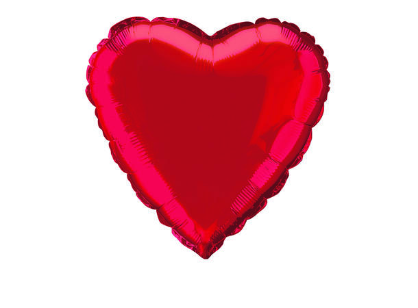 Ensfarget hjerte - Rød 1 Folieballong  - 46cm(18") - Bulk
