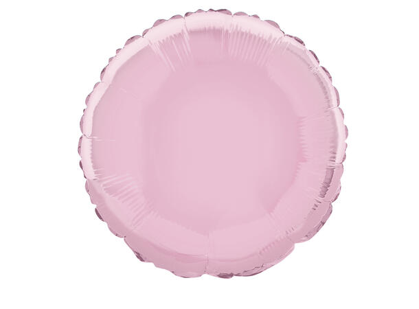 Ensfarget rund - Pastell Rosa 1 Folieballong  - 46cm(18") - Bulk