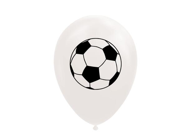 Fotball - Hvit med sorte baller 8 Gummiballonger - 30cm (12") 