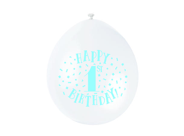 Første Bursdag - Blå - 2 farger assotert 10 Gummiballonger - 25cm (10")