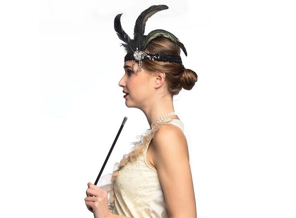 Gatsby Hvit- Hodebånd, kjede, munnstykke 1 sett - 3 deler