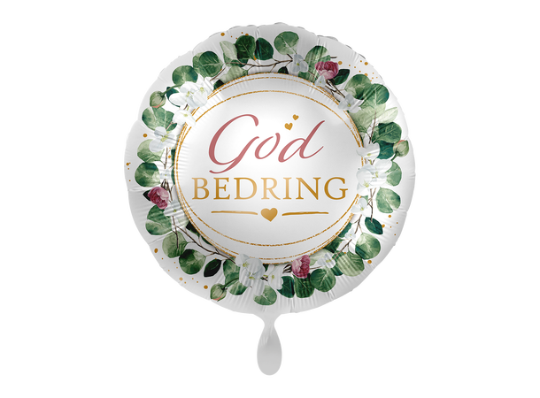 God Bedring - Grønt og blomster 1 Folieballong rund - 17" (43cm) 