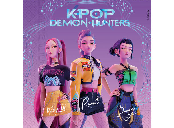 K-Pop Demon Hunters 20 Tolags papirservietter - 33x33cm 