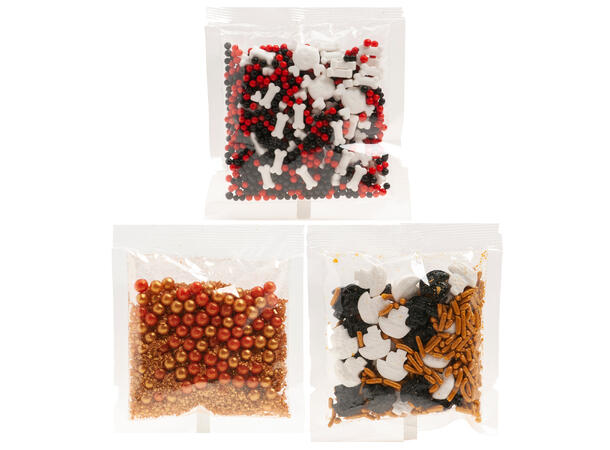 Kakestrøssel - Pirat - 3 varianter 1 Pakke med 3 poser kakepynt - 70g 