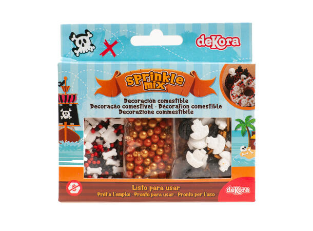 Kakestrøssel - Pirat - 3 varianter 1 Pakke med 3 poser kakepynt - 70g 