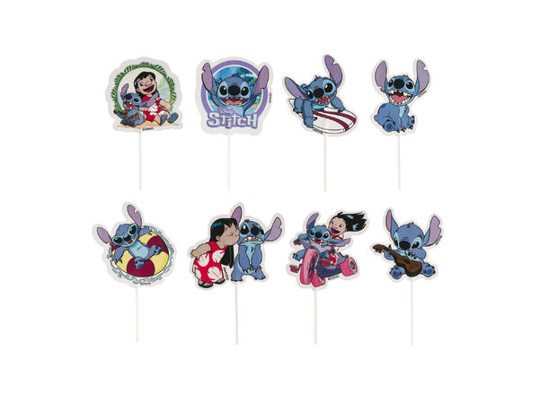 Kaketopper - Stitch 16 kaketopper på pinne i papir 