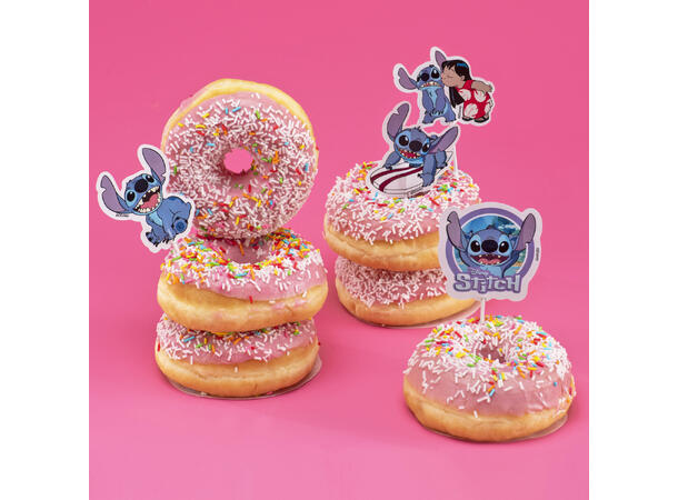 Kaketopper - Stitch 16 kaketopper på pinne i papir 