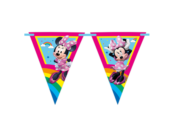 Minnie - Rainbow make me smile 1 FSC - Papir flaggbanner (9 flagg) 