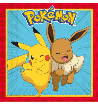 Pokemon 20 Tolags papirservietter - 33x33cm
