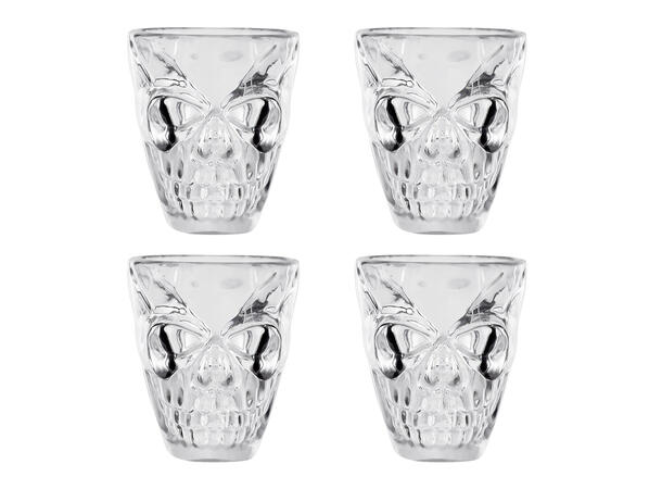 Shotteglass - Hodeskalle 4 Shotteglass i plast 