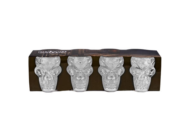 Shotteglass - Hodeskalle 4 Shotteglass i plast 