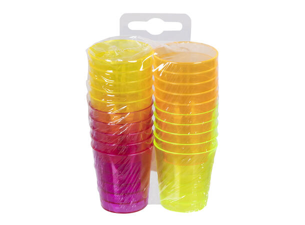 Shotteglass - UV - 3 farger 22 plastikk shotteglass i 3 farger 