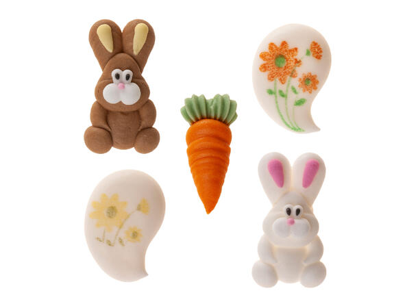 Sukkerdekorasjoner - Påsketema 48 Kakedekorasjoner assotert - 3-4,5cm 