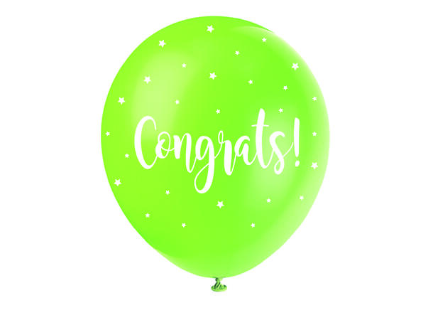 Superprint Premium - "Congratulations" 5 Gummiballonger - 30cm (12")