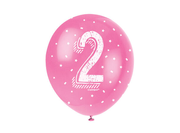 Superprint Premium 2 År - Assortert 5 Gummiballonger - 30cm (12")