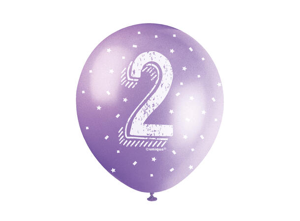 Superprint Premium 2 År - Assortert 5 Gummiballonger - 30cm (12")