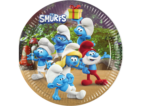 The Smurfs 8 FSC Plastfrie tallerkener i papir-20cm 