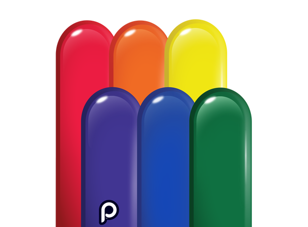 260P - Classics Rainbow Assortiment 50 Gummiballonger til figurer - Neck up