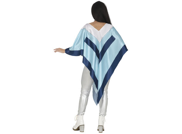 70-talls Poncho - Disco - Blå 1 Damekostyme - str 42-44 (L) 