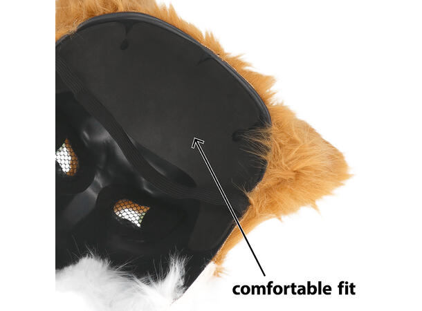 Ansiksmaske - Revehode 1 Maske i plysj - Onesize 