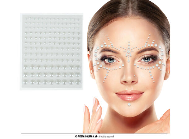 Ansikstskrystaller - Assortert - Perler 1 Ark med sevklebende stener - 10x20cm 