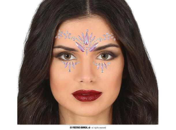 Ansikts- og fingerkystaller - Rosa 1 Sett smykker i selvklebende harpiks 