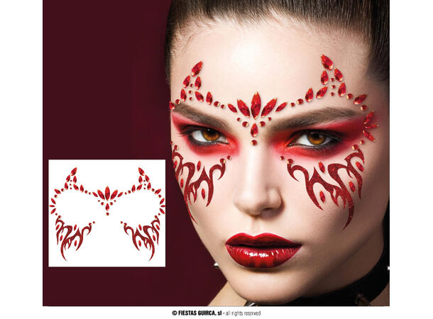 Ansiktskrystaller - Demon 1 Ark med selvklebende stener - 13x15cm 