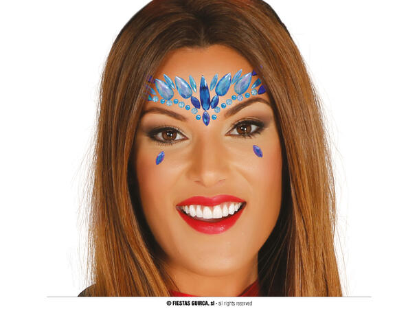 Ansiktskystaller - Blå 1 Sett smykker i selvklebende harpiks 